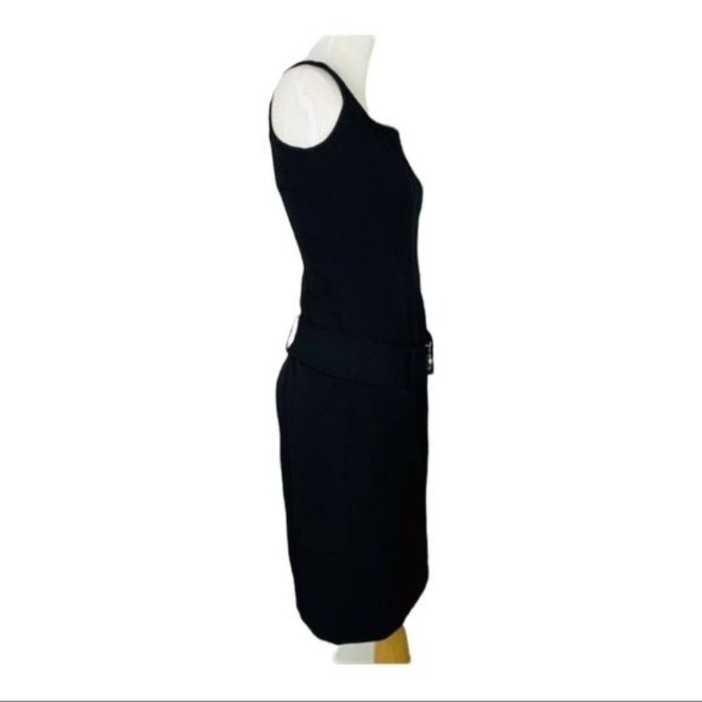 Ralph Lauren Sheath Drop Waist Belted  Dress Black Vintage 90s SZ 4 Plaid Label - Picture 7 of 9